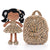 Personalized Gloveleya Curly Doll Backpack with Leopard Costume Tanned Doll 9 inches