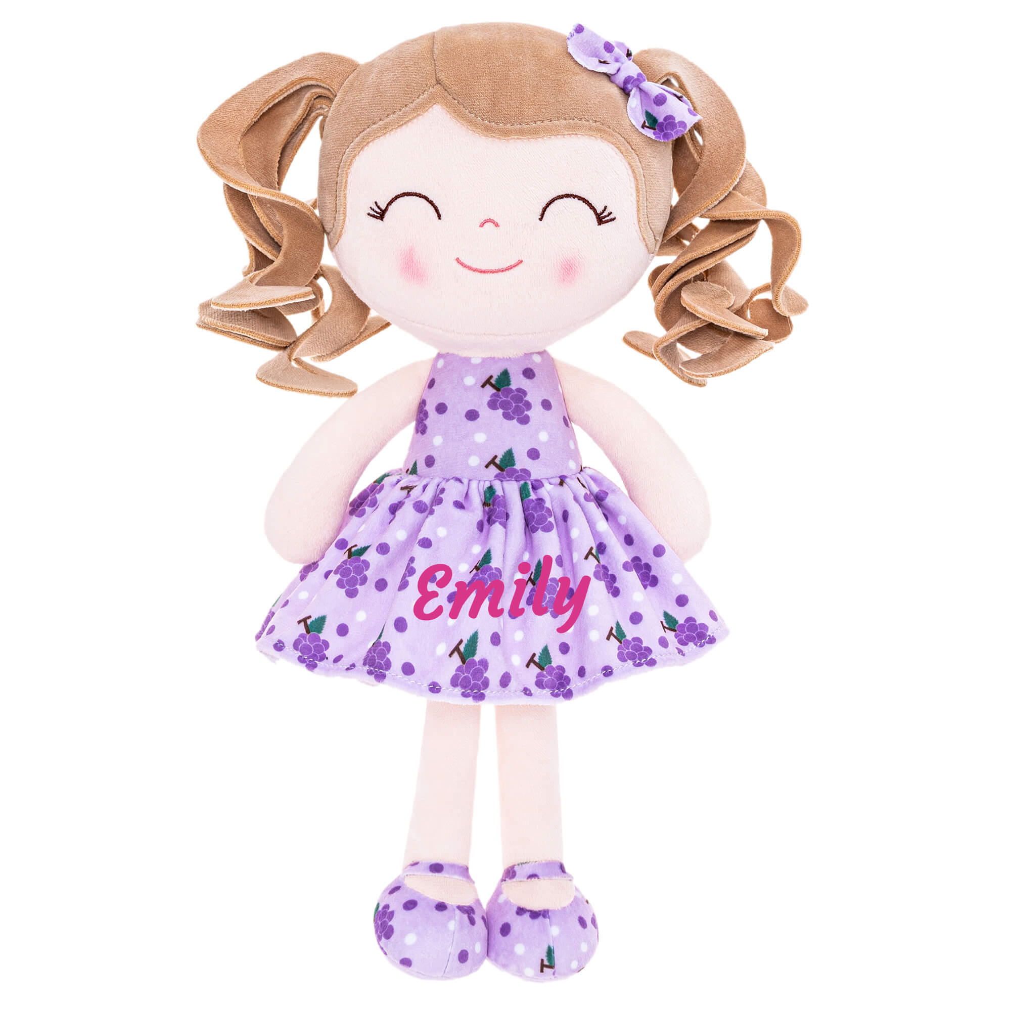 Gloveleya 12-inch Personalized Curly Hair Fruit Girl Doll Grape