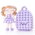 Personalized Gloveleya Curly Girl Dolls Backpack with Grape Costume Doll 9inches - Gloveleya Offical
