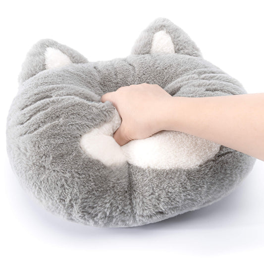 Lazadagifts 15-inch Fashion Mink Velvet Plush Kitty Pillow Toy Cat Gray