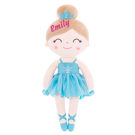 Gloveleya 13-inch Personalized Plush Dolls Iridescent Glitter Ballerina Series Blue Ballet Dream