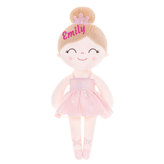 Gloveleya 13-inch Personalized Plush Dolls Iridescent Glitter Ballerina Series Pink Ballet Dream