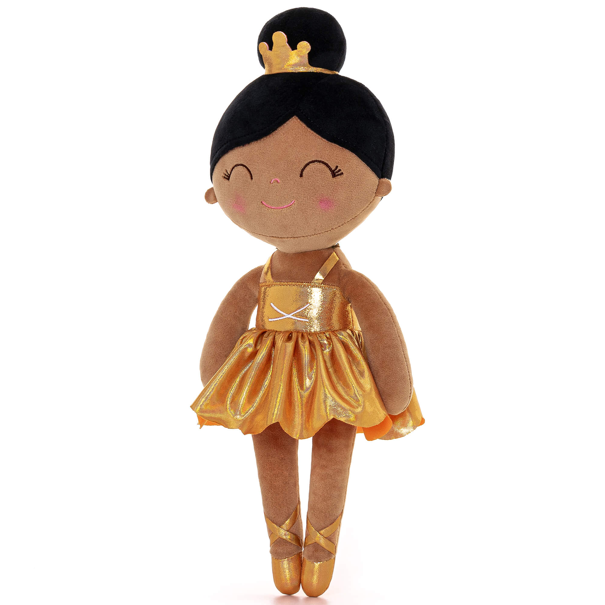 Gloveleya 13-inch Personalized Plush Dolls Iridescent Glitter Ballerina Series Tanned Gold - Gloveleya Offical