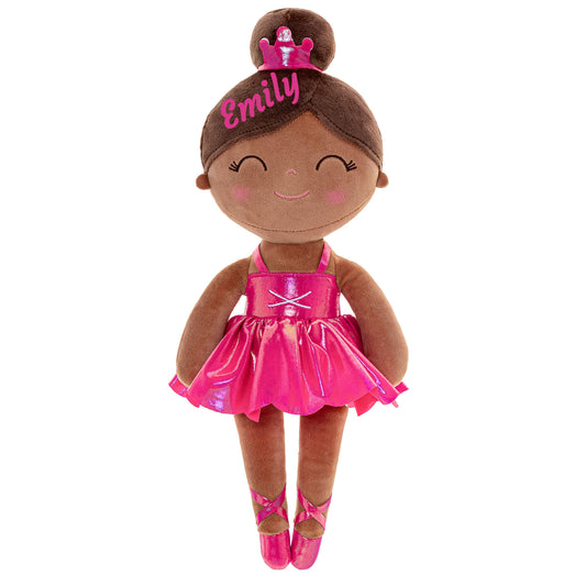 Gloveleya 13-inch Personalized Plush Dolls Iridescent Glitter Ballerina Series Tanned Rose Ballet Dream