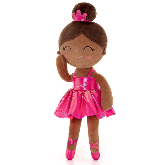Gloveleya 13-inch Personalized Plush Dolls Iridescent Glitter Ballerina Series Tanned Rose - Gloveleya Offical