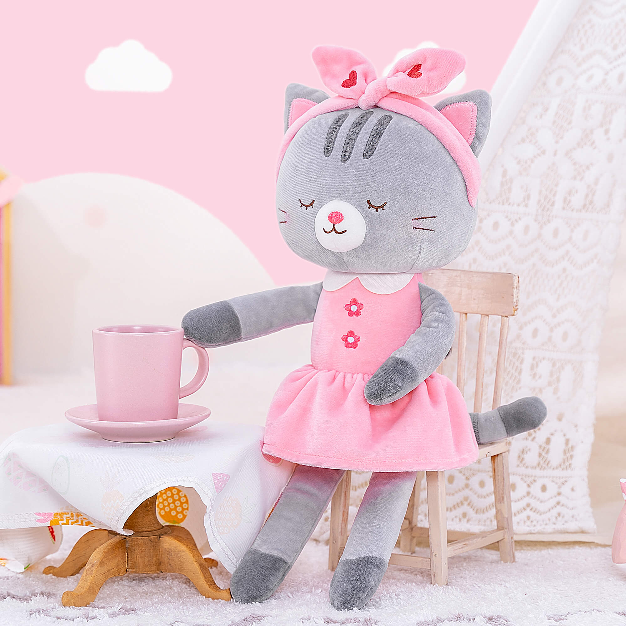 Lazada 17 - inch Personalized Magical Princess Dolls Gray Kitty - Gloveleya Official