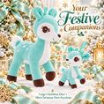 Load image into Gallery viewer, Lazada Mint Green deer plush and mini keychain two-piece set — matching pair
