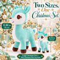 Load image into Gallery viewer, Lazada Mint Green deer plush and mini keychain two-piece set — size guide
