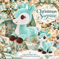 Load image into Gallery viewer, Lazada Mint Green deer plush and mini keychain two-piece set — gift box scene (props not included)
