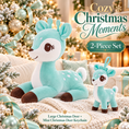 Load image into Gallery viewer, Lazada Mint Green deer plush and mini keychain two-piece set — living room scene
