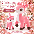 Bild in Galerie-Betrachter laden, Lazada Pink deer plush and mini keychain two-piece set — Christmas display

