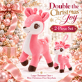 Bild in Galerie-Betrachter laden, Lazada Pink deer plush and mini keychain two-piece set — playful pose
