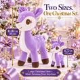 Load image into Gallery viewer, Lazada Purple deer plush and mini keychain two-piece set — size guide
