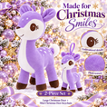 Load image into Gallery viewer, Lazada Purple deer plush and mini keychain two-piece set — product details
