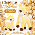 Bild in Galerie-Betrachter laden, Lazada Yellow deer plush and mini keychain two-piece set — Christmas display
