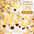 Bild in Galerie-Betrachter laden, Lazada Yellow deer plush and mini keychain two-piece set — playful pose

