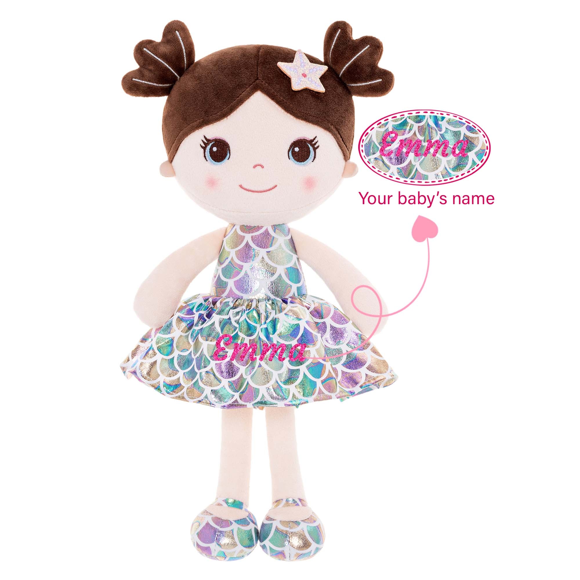 Lazadagifts 12-inch Personalized Plush Dolls Fashion Girls Mermaid Princess Purple