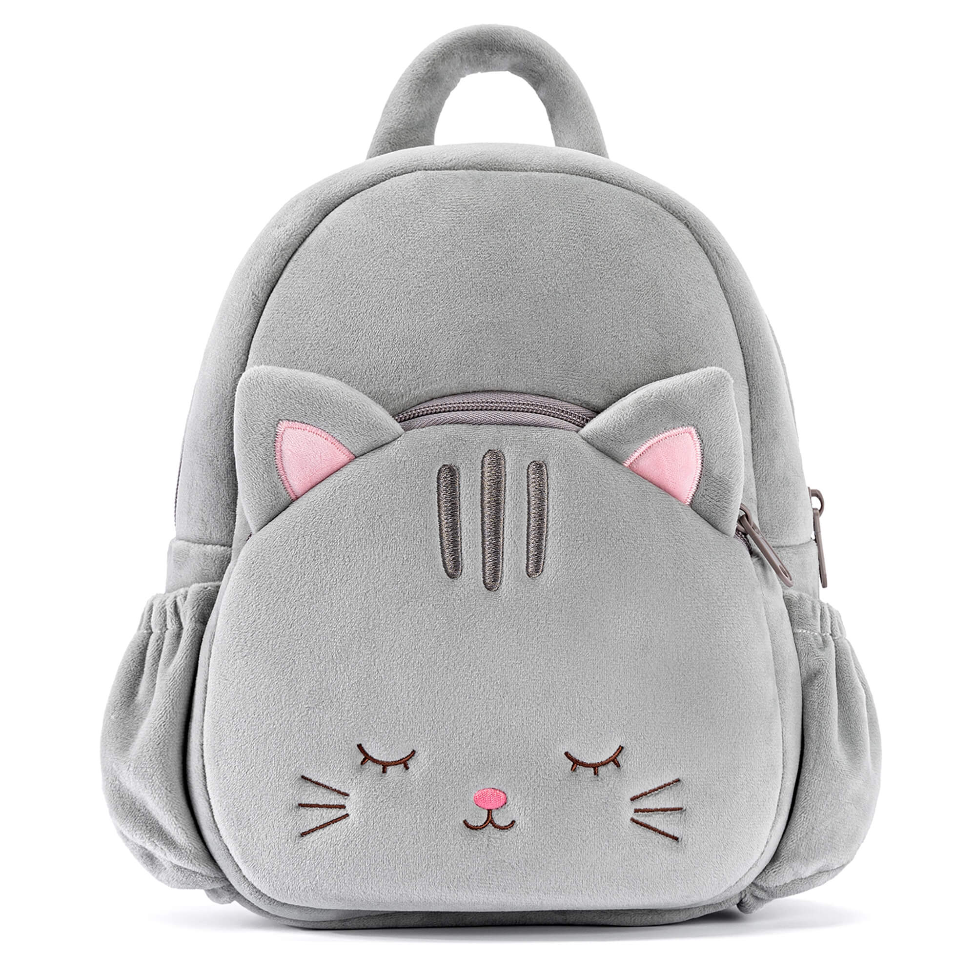 Lazadagifts 11 - inch Toddler Kids Backpack Plush Kitty Cat Pre - School Backpacks with Double Layers Storage Gray - Gloveleya Official