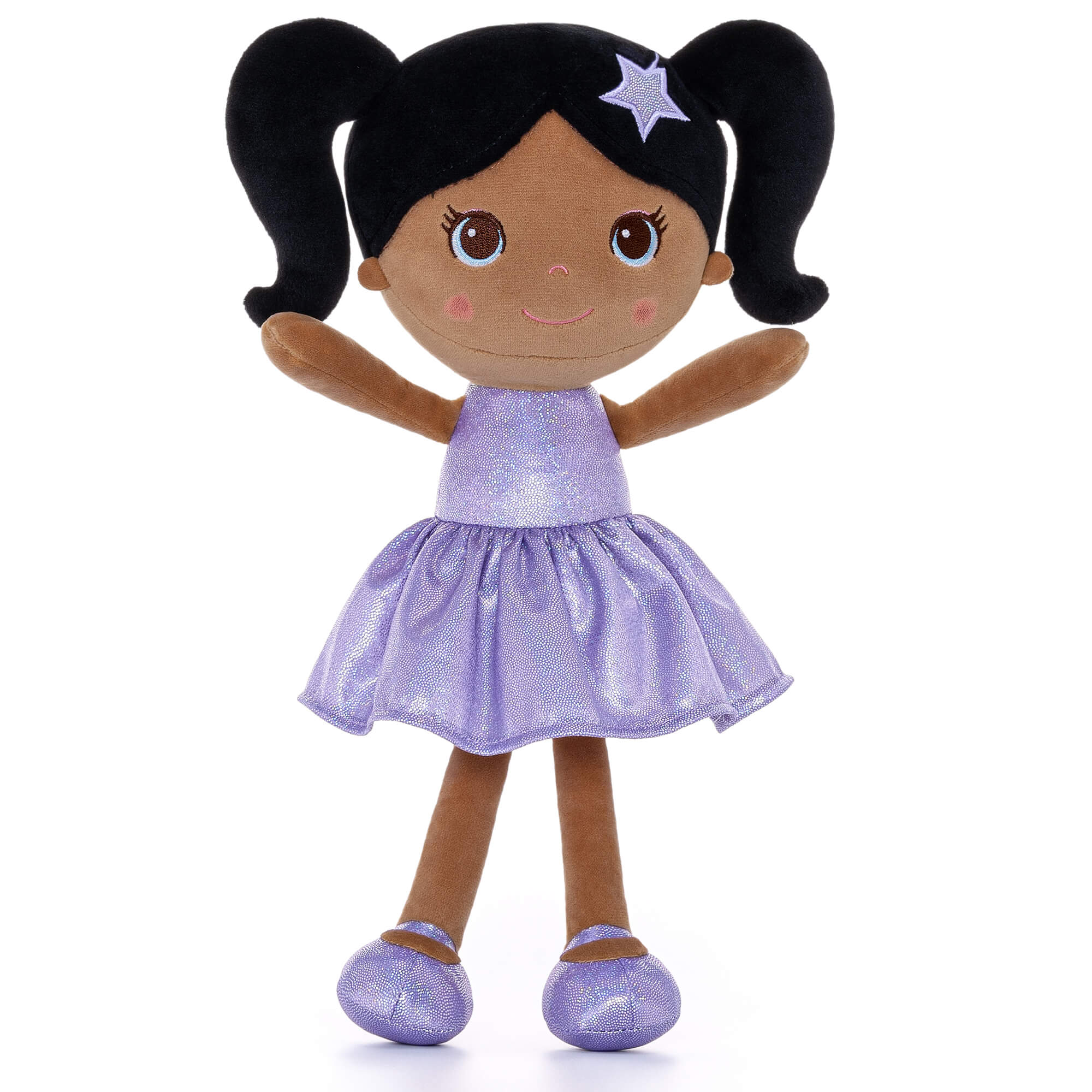 Lazadagifts 12 - inch Personalized Fashion Girls Stars Glitter Girls Tanned Purple - Gloveleya Official