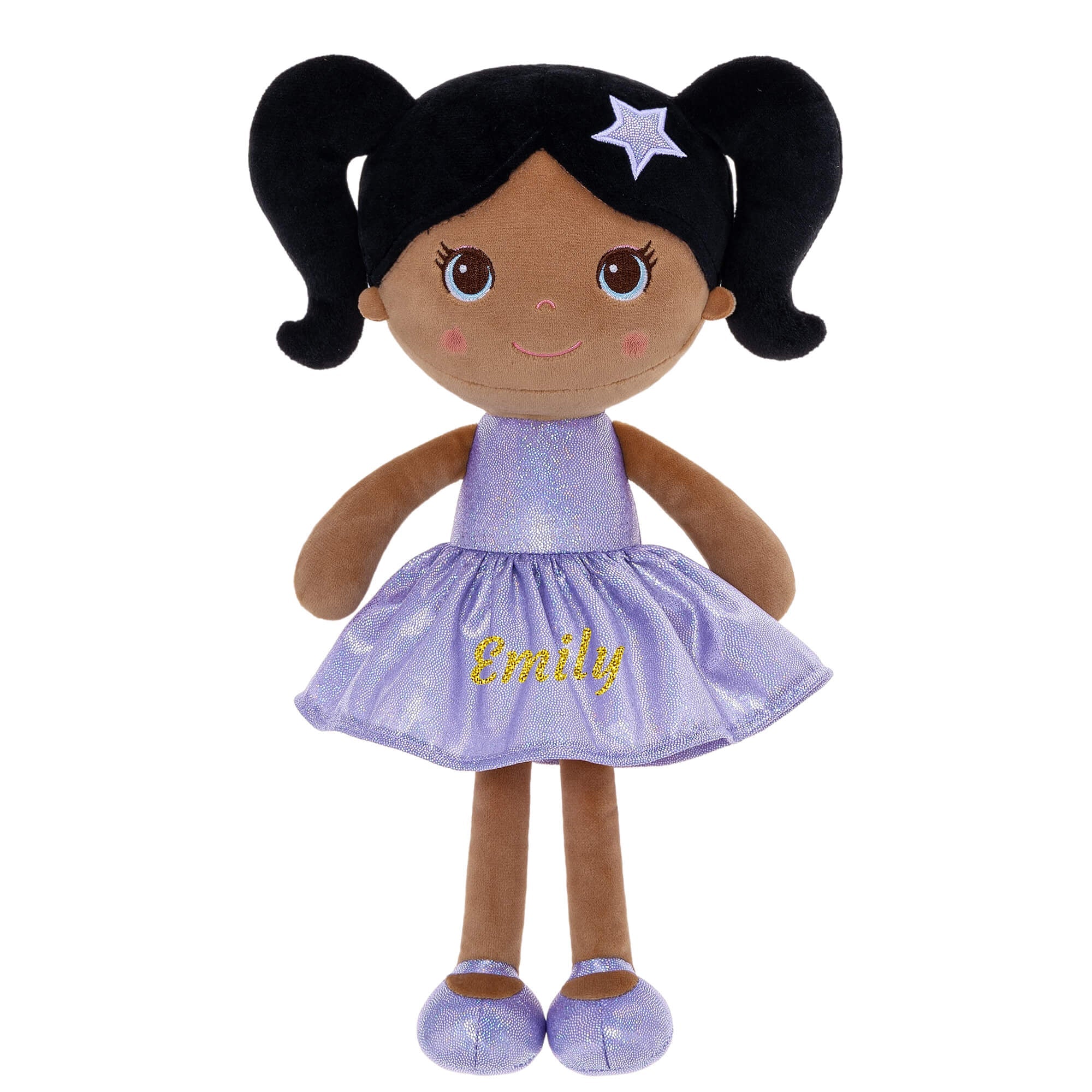 Lazadagifts 12 - inch Personalized Fashion Girls Stars Glitter Girls Tanned Purple - Gloveleya Official