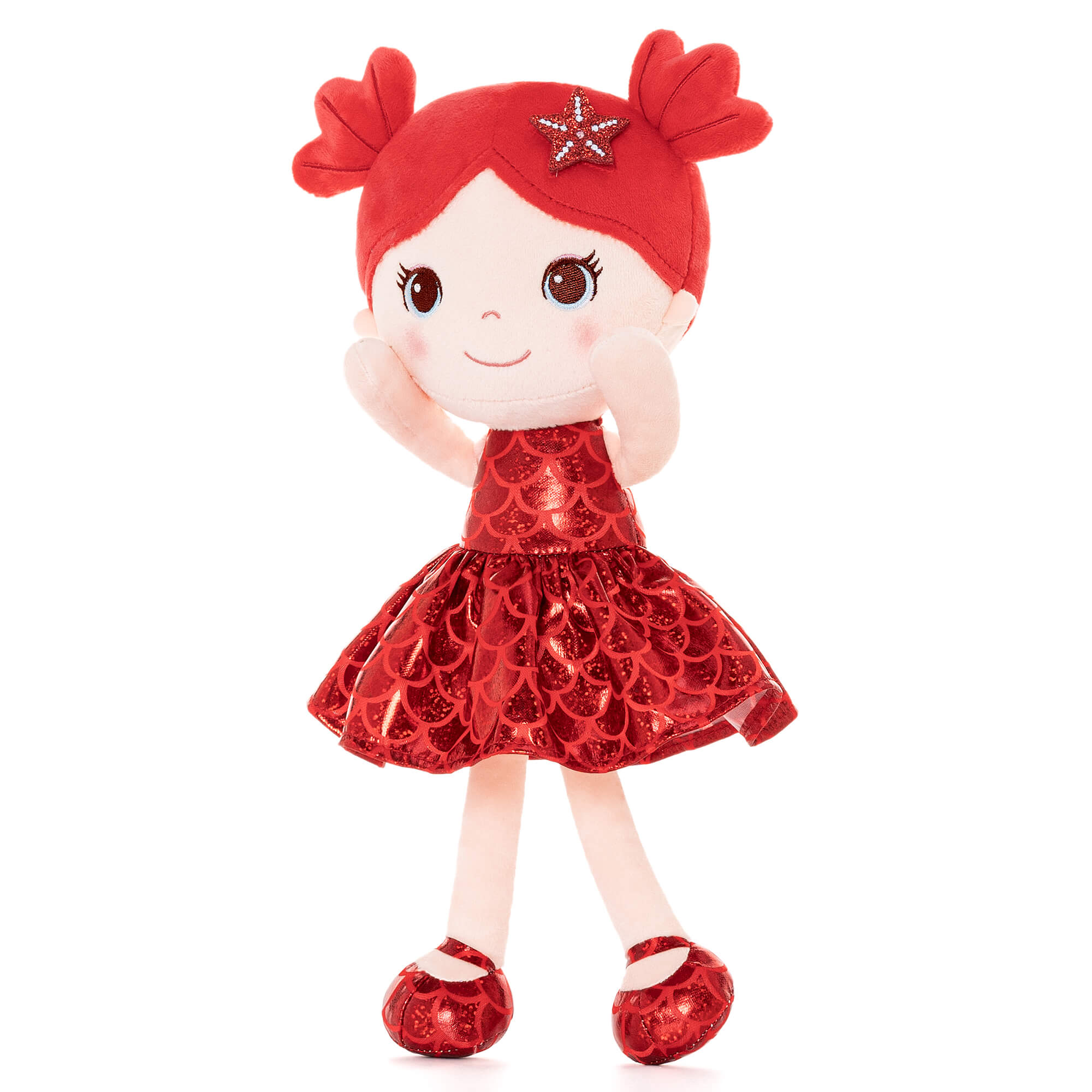 Lazadagifts 12 - inch Personalized Plush Dolls Fashion Girls Mermaid Princess Red - Gloveleya Official