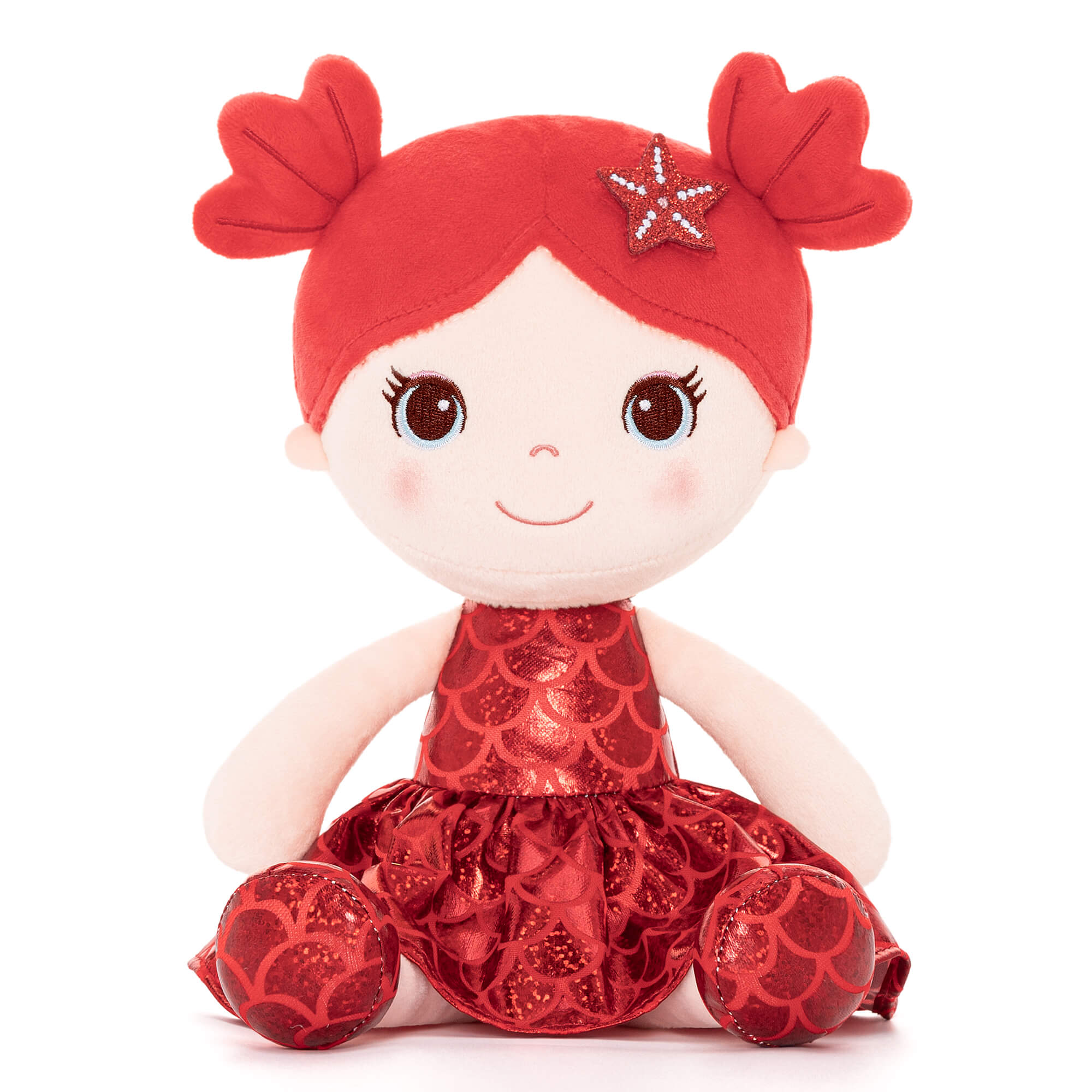 Lazadagifts 12 - inch Personalized Plush Dolls Fashion Girls Mermaid Princess Red - Gloveleya Official