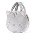 Load image into Gallery viewer, Lazadagifts 6 - inch Fashion Baby Girls Kitty Cat Handbag Plush Girls Purse Gray - Gloveleya Official
