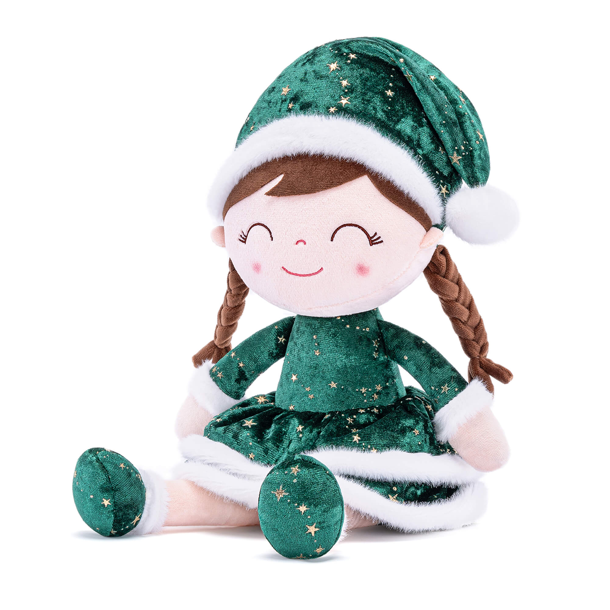 (Limited Edition) Gloveleya 16 - inch Personalized Christmas Santa Girl Doll Green - Gloveleya Official