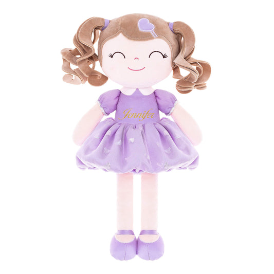 Gloveleya 16-inch Personalized Plush Dolls Curly Love Heart Princess Dolls - Purple