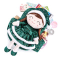 Cargar la imagen en la vista de la galería, (Non - Personalized) Gloveleya 9 - inch Christmas Santa Doll Backpacks Green - Gloveleya Official
