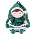 Load image into Gallery viewer, (Non - Personalized) Gloveleya 9 - inch Christmas Santa Doll Backpacks Green - Gloveleya Official
