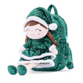 Load image into Gallery viewer, (Non - Personalized) Gloveleya 9 - inch Christmas Santa Doll Backpacks Green - Gloveleya Official
