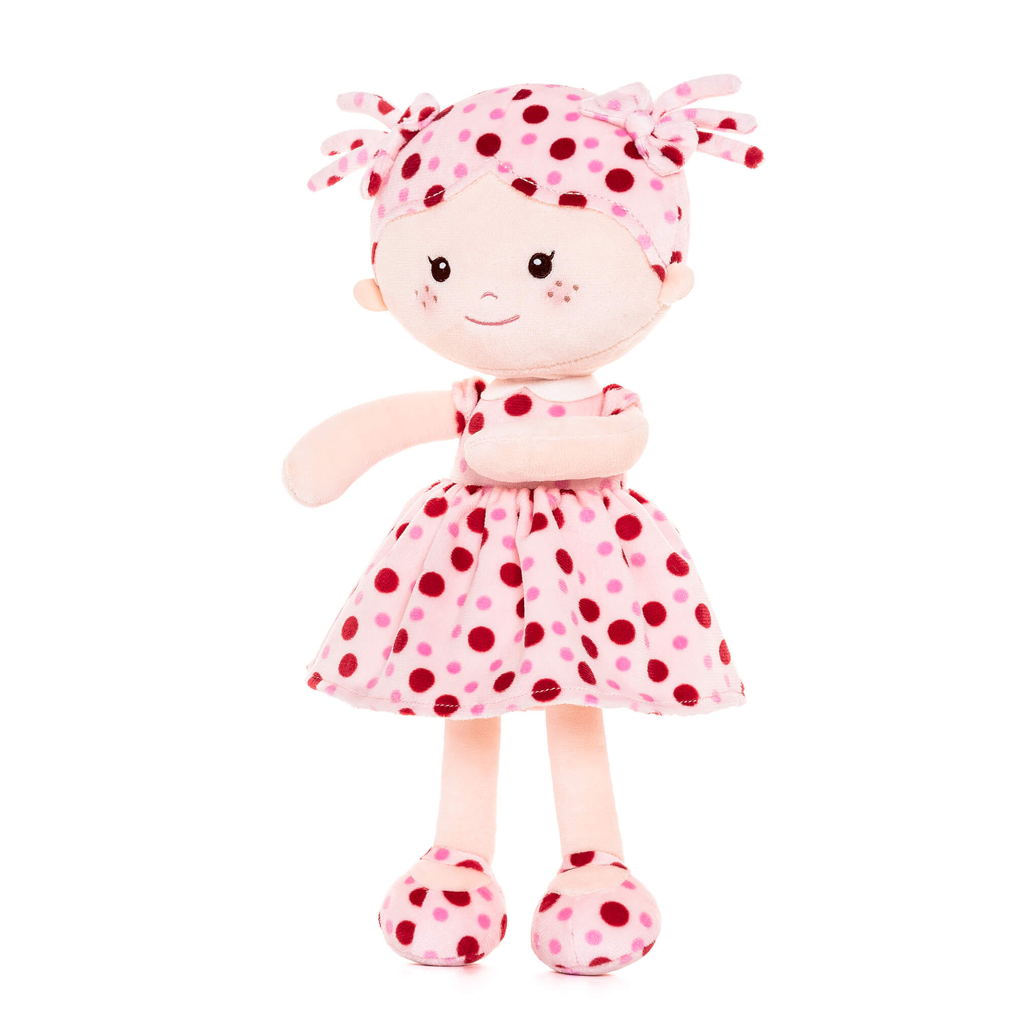 Onetoo 13 - inch Personalized Mini Polka Dot Series Dolls Pink Dress Red Polka Girl Gifts - Gloveleya Official