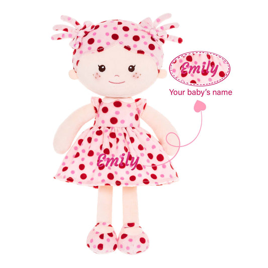 Onetoo 13 - inch Personalized Mini Polka Dot Series Dolls Pink Dress Red Polka Girl Gifts - Gloveleya Official