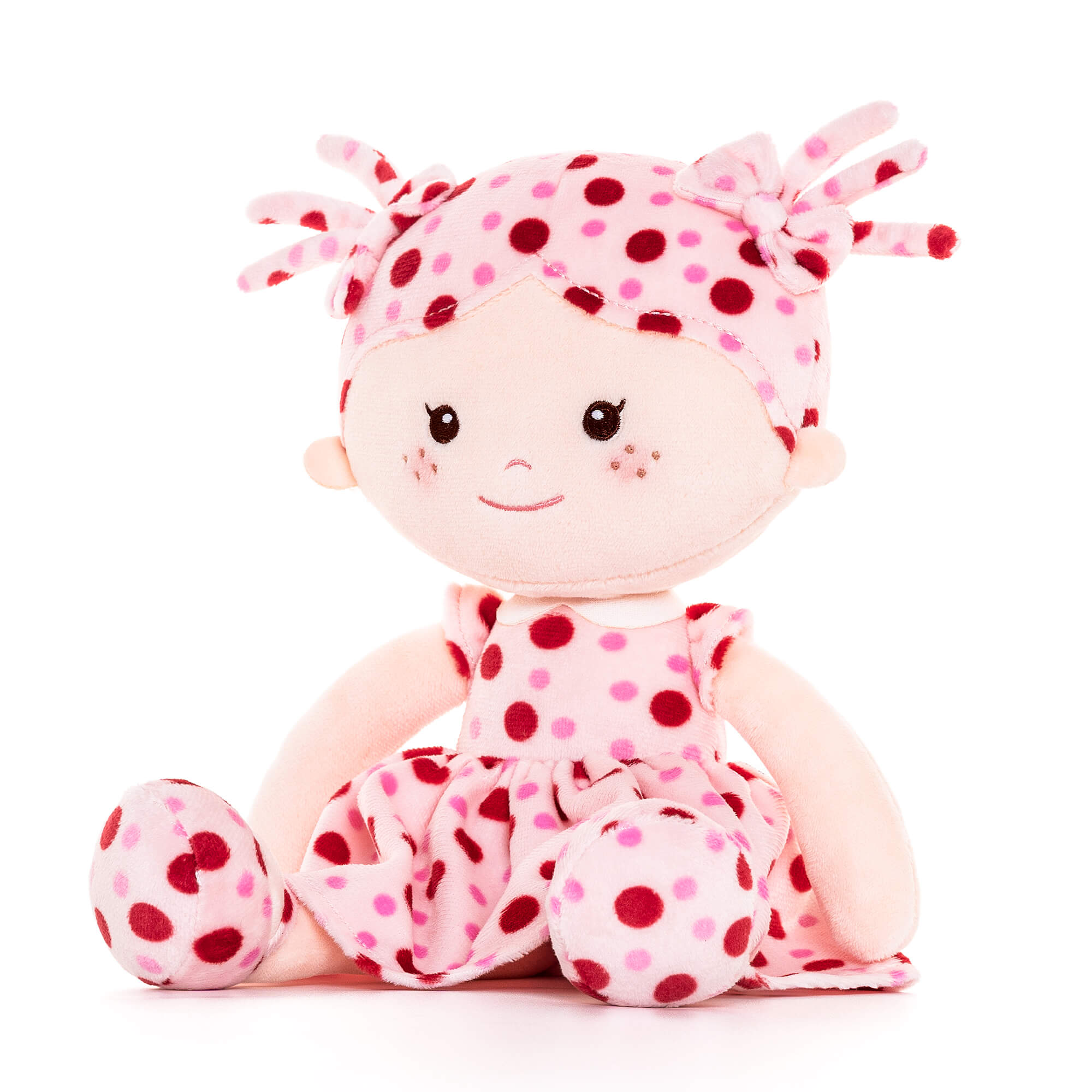 Onetoo 13 - inch Personalized Mini Polka Dot Series Dolls Pink Dress Red Polka Girl Gifts - Gloveleya Official