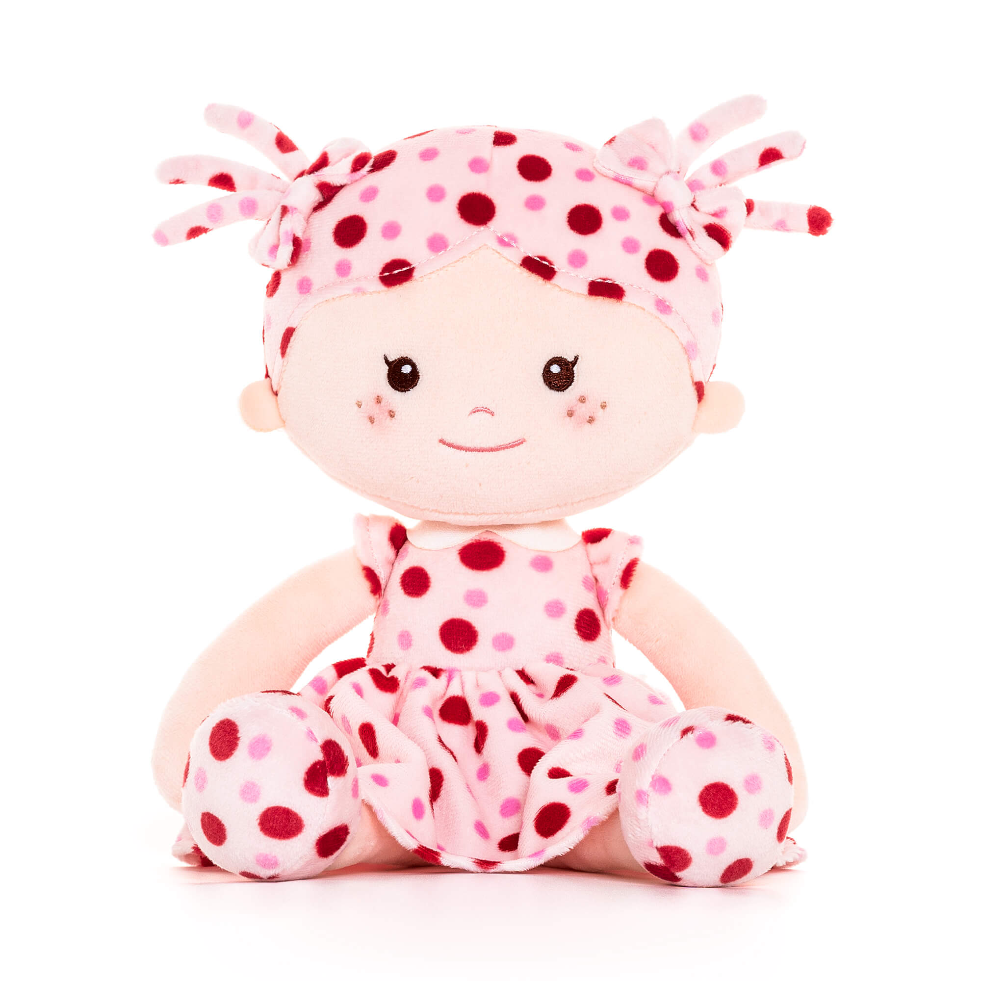 Onetoo 13 - inch Personalized Mini Polka Dot Series Dolls Pink Dress Red Polka Girl Gifts - Gloveleya Official