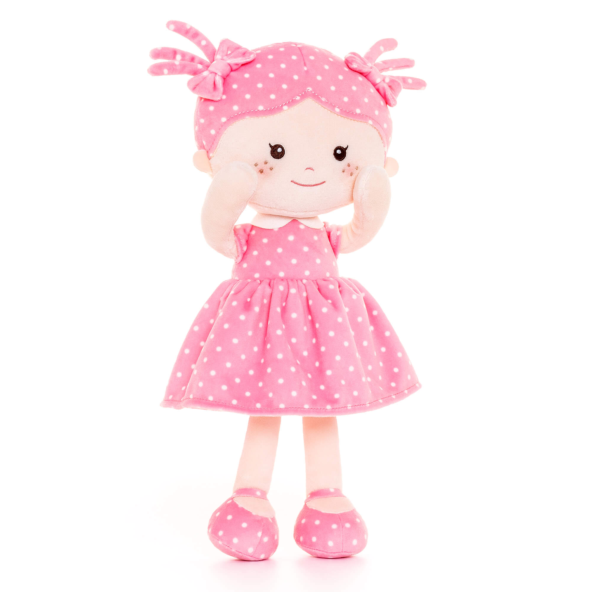 Onetoo 13 - inch Personalized Mini Polka Dot Series Dolls Pink Dress White Polka Girl Gifts - Gloveleya Official