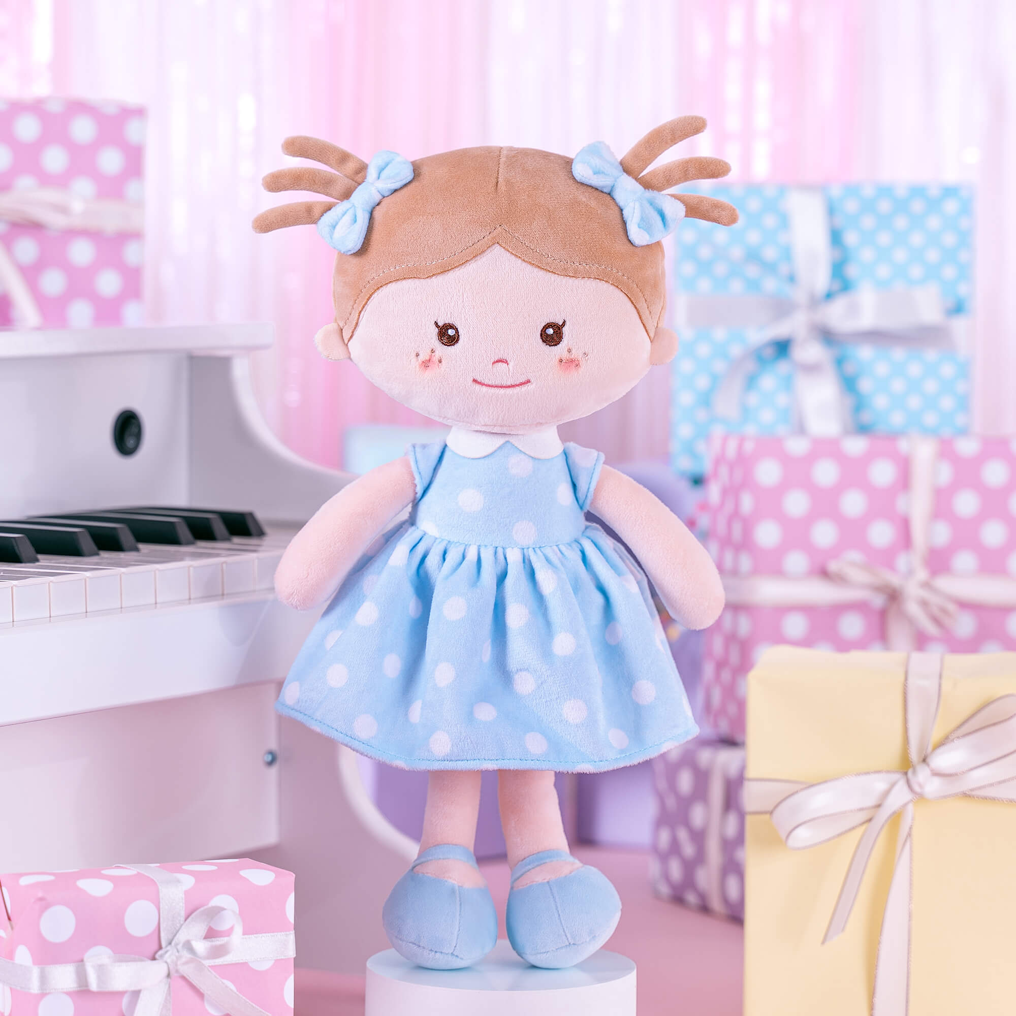 Onetoo 13 - inch Personalized Polka Dot Series Dolls Blue Girl Gifts - Gloveleya Official