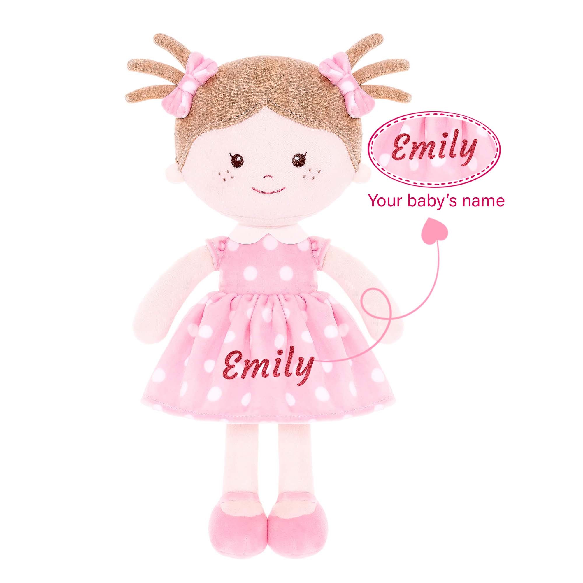 Onetoo 13 - inch Personalized Polka Dot Series Dolls Pink Girl Gifts - Gloveleya Official