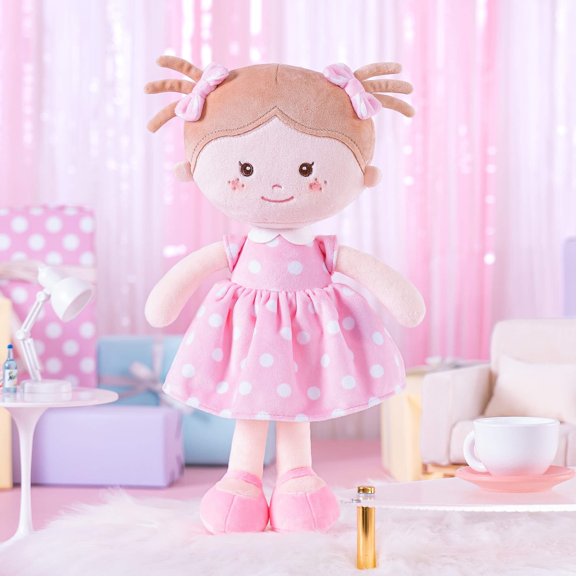 Onetoo 13 - inch Personalized Polka Dot Series Dolls Pink Girl Gifts - Gloveleya Official