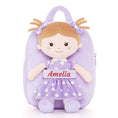 Load image into Gallery viewer, Onetoo 9 - inch Personalized Girl Backpacks Girls Gift Polka Dot Series Dolls Backpack Purple - Gloveleya Official
