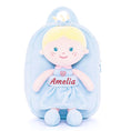 Carica l'immagine nel visualizzatore della galleria, Onetoo 9-inch Personalized Girl Backpacks Girls Gift Dolls Backpack Blue Heart Skirt
