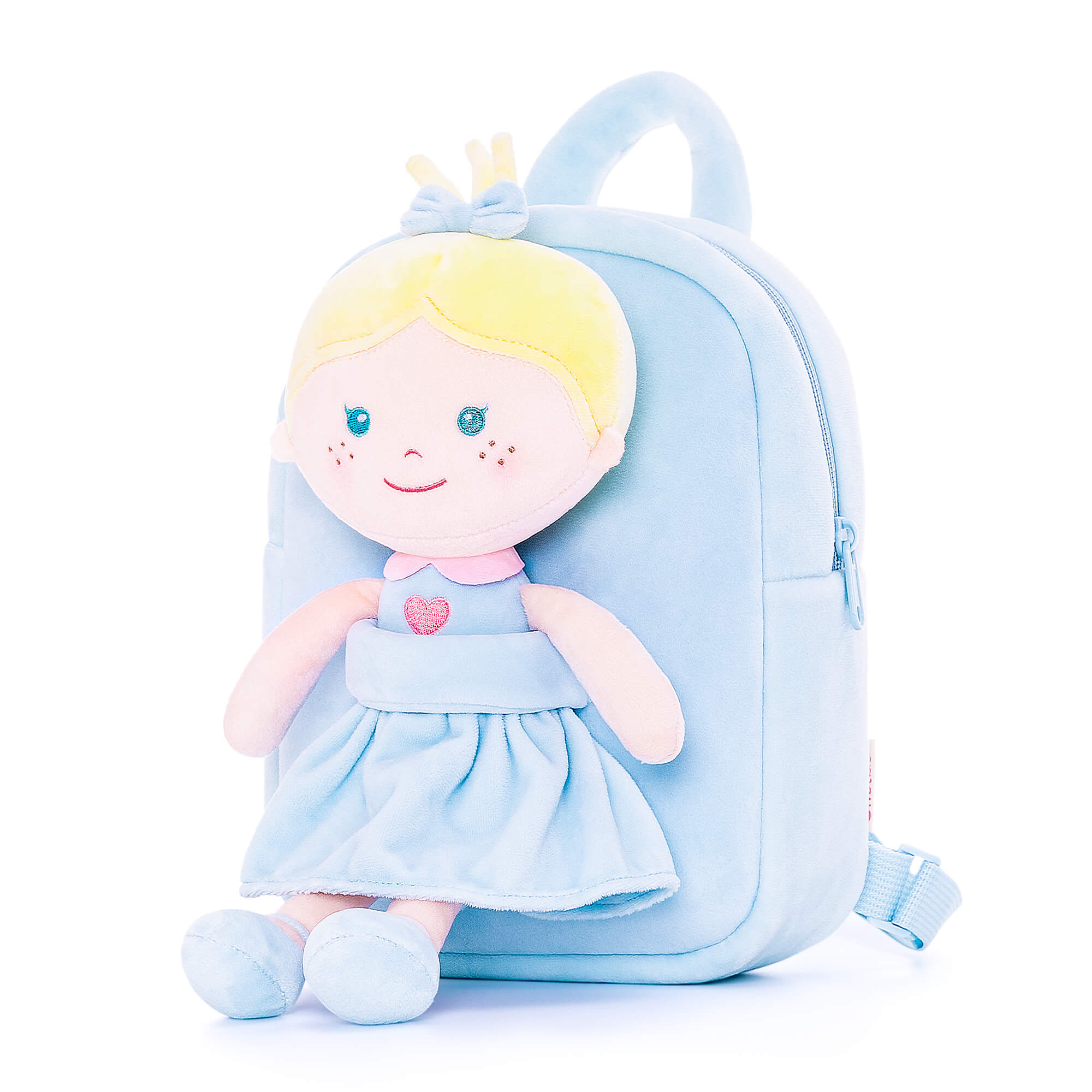 Onetoo 9-inch Personalized Girl Backpacks Girls Gift Dolls Backpack Blue Heart Skirt - Gloveleya Offical