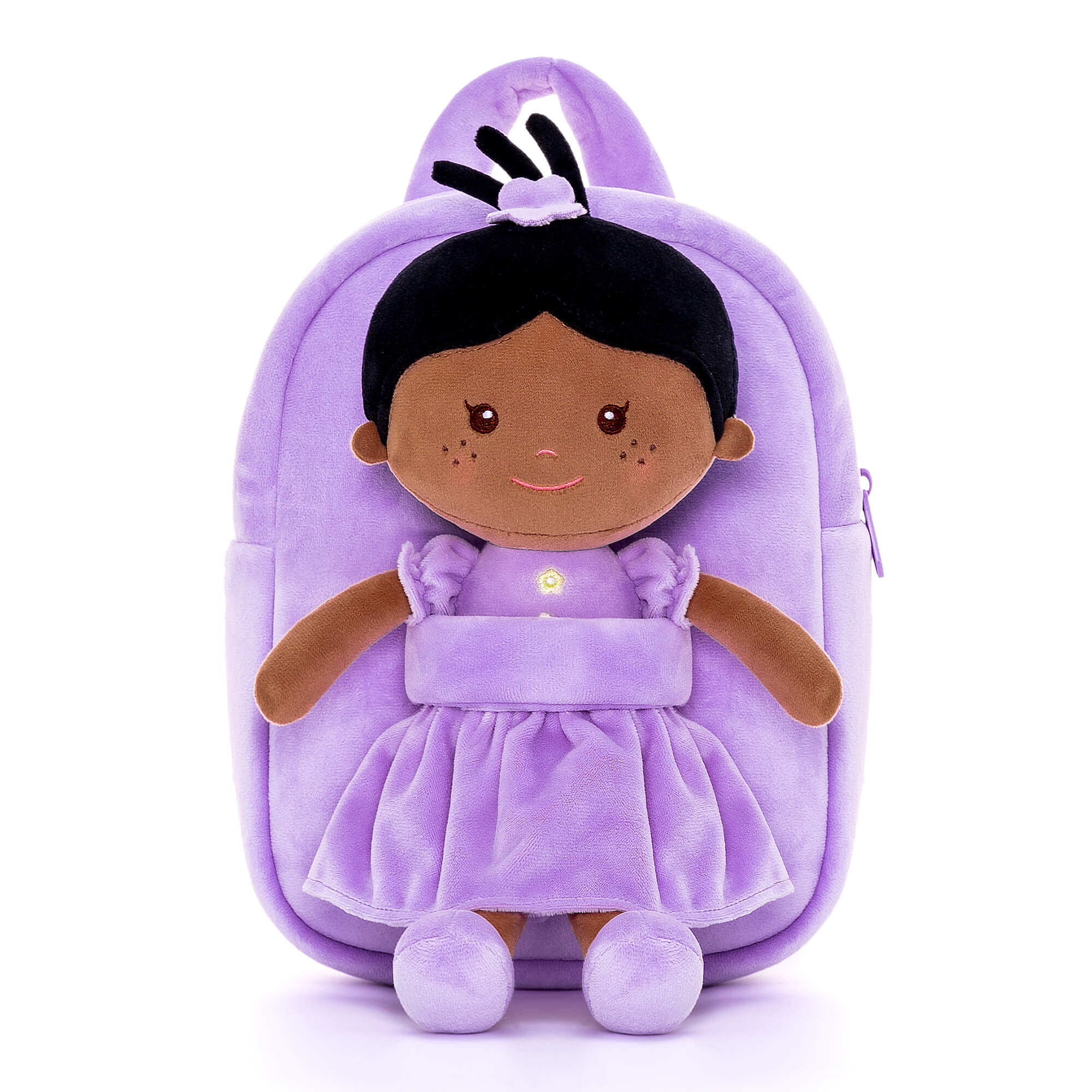 Onetoo 9-inch Personalized Girl Backpacks Girls Gift Dolls Backpack Purple Floral Skirt - Gloveleya Offical