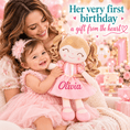 Load image into Gallery viewer, Personalized 16-inch Gloveleya Crown Princess Doll – Custom Pink Princess - Gloveleya Official
