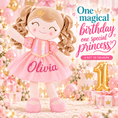 Load image into Gallery viewer, Personalized 16-inch Gloveleya Crown Princess Doll – Custom Pink Princess - Gloveleya Official

