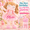 Load image into Gallery viewer, Personalized 16-inch Gloveleya Crown Princess Doll – Custom Pink Princess - Gloveleya Official
