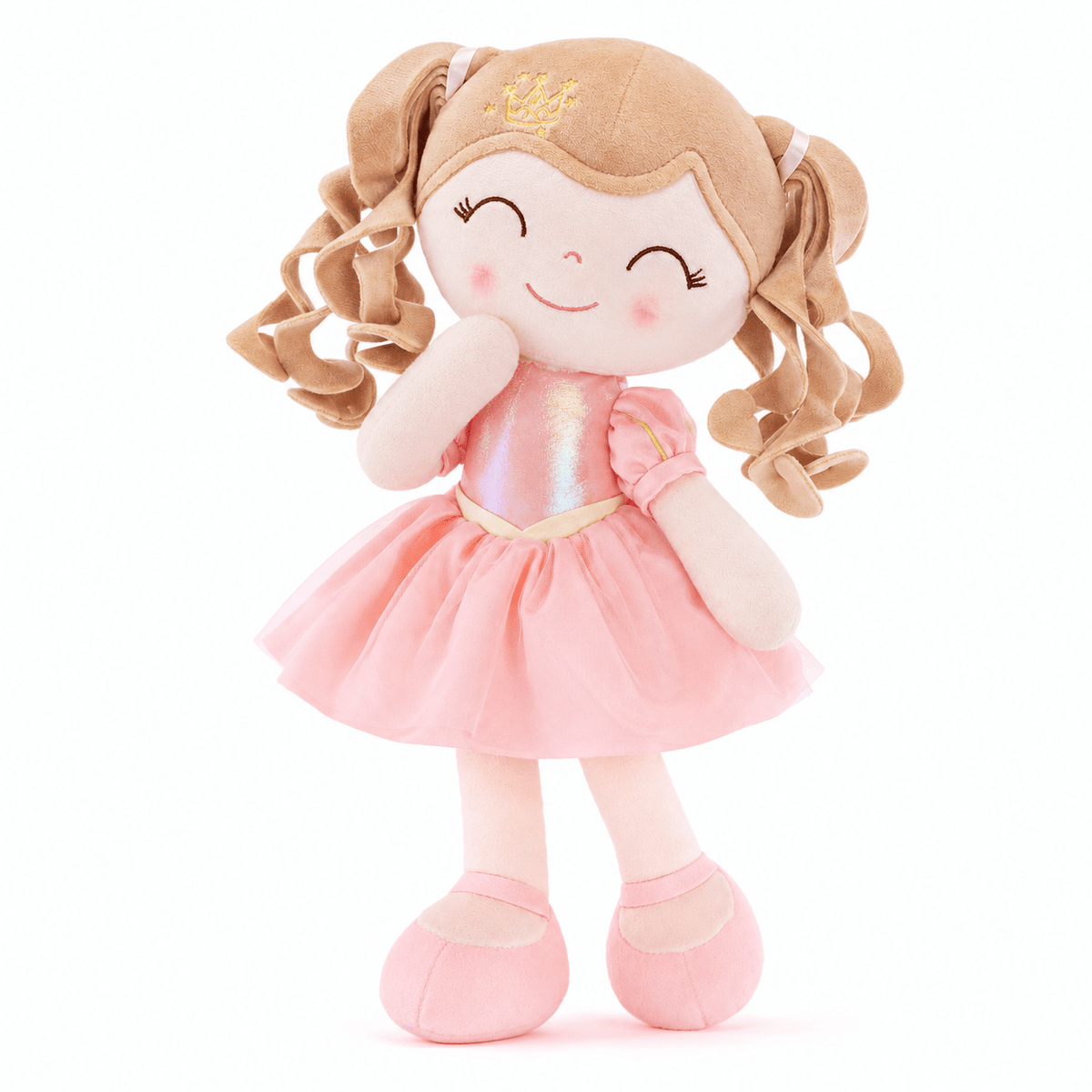 Personalized 16-inch Gloveleya Crown Princess Doll – Custom Pink Princess - Gloveleya Official
