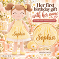 Load image into Gallery viewer, Personalized 16-inch Gloveleya Spring Girl Doll Baby Girls Gifts Plush Toy Yellow - Gloveleya Official
