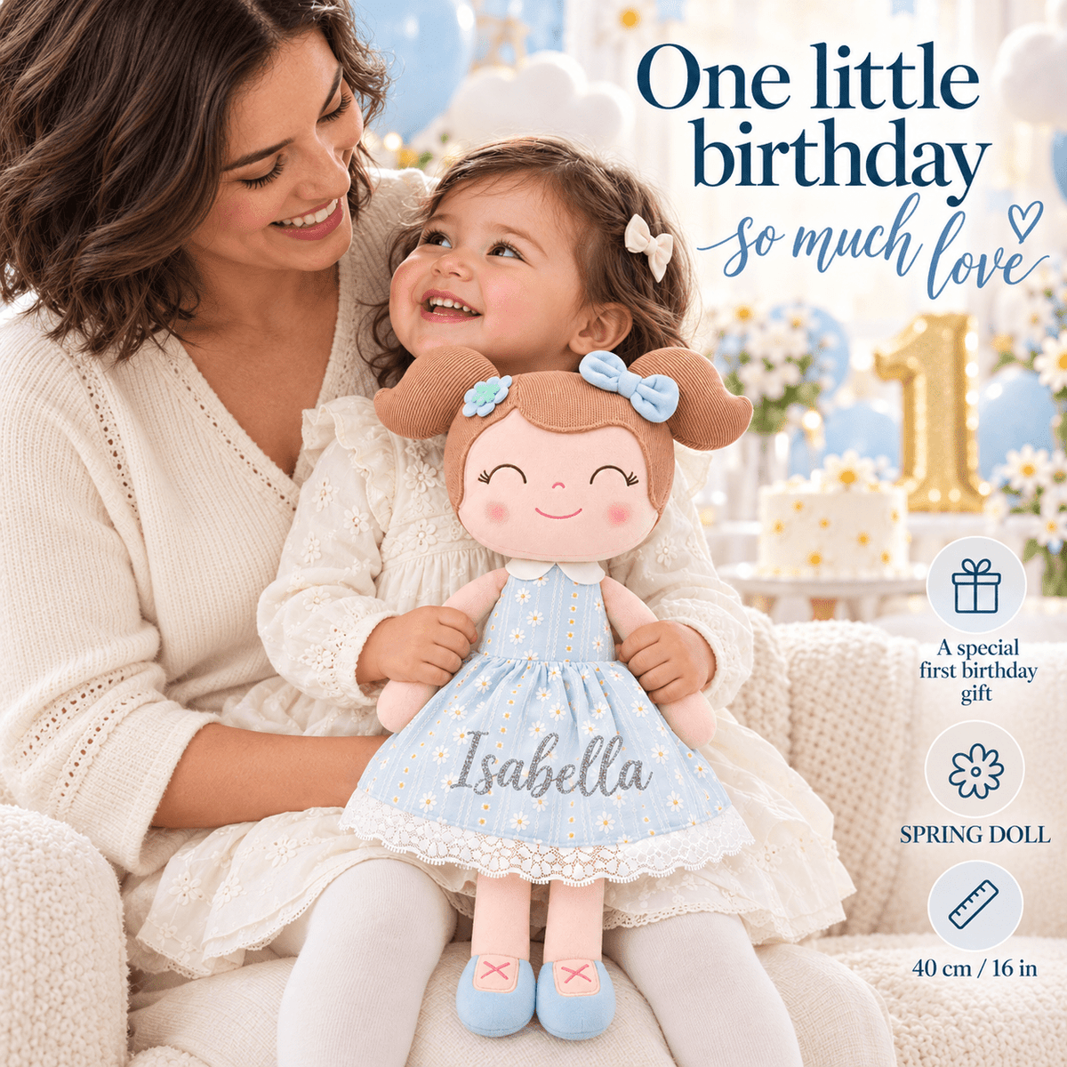 Personalized 16-inch Gloveleya Spring Girls Dolls Blue - Gloveleya Official